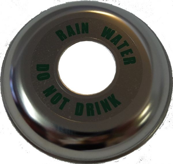 Stainless Steel Cover Plates RAIN WATER - DO NOT DRINK (Green)
