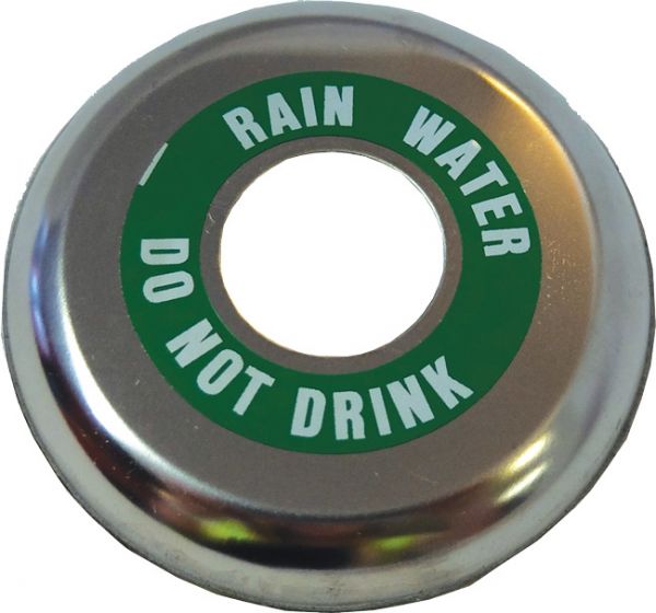Stainless Steel Cover Plates RAIN WATER - DO NOT DRINK (White)