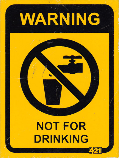 Warning Not For Drinking (Metal)