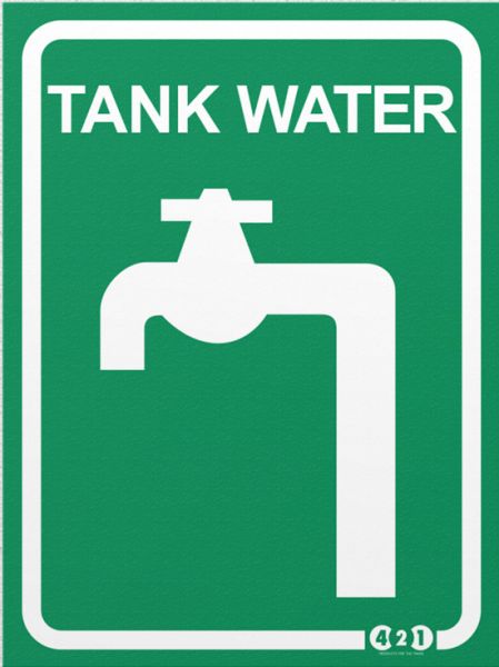 Tank Water - White and Green (Self Adhesive)